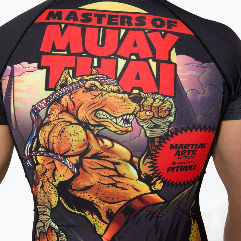 Rashguard pentru bărbați Pitbull West Coast T-S Rash Master Of Muay Thai black 4