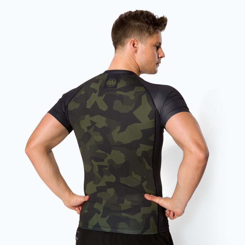 Rashguard pentru bărbați Pitbull West Coast T-S Rash Dillard olive camo 3