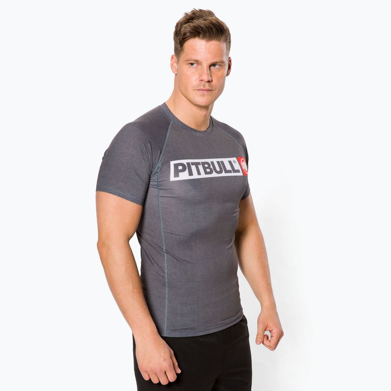 Rashguard pentru bărbați Pitbull West Coast T-S Rash Hilltop grey/melange