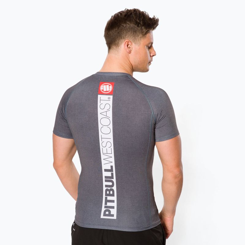 Rashguard pentru bărbați Pitbull West Coast T-S Rash Hilltop grey/melange 3