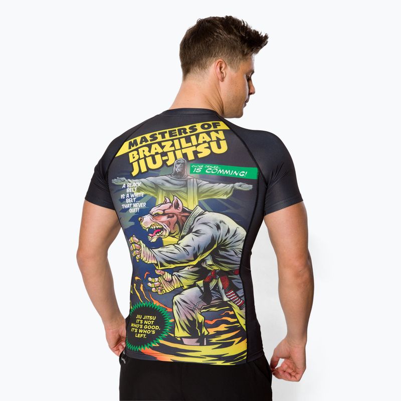 Rashguard pentru bărbați Pitbull West Coast T-S Rash Master Of BJJ black 3
