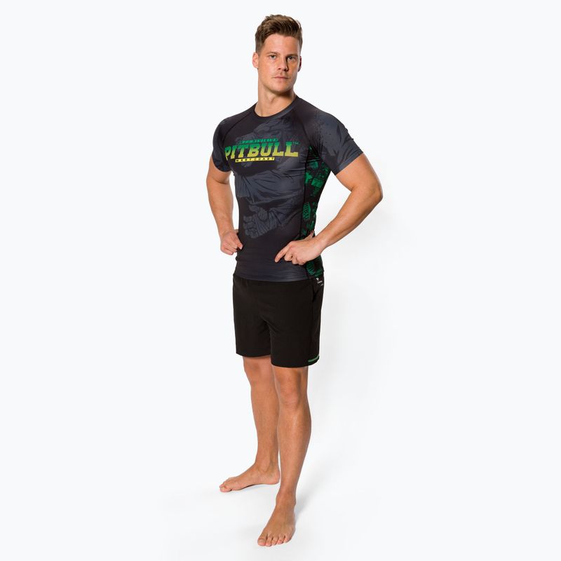 Rashguard pentru bărbați Pitbull West Coast Rash T-S Masters Of BJJ black 2