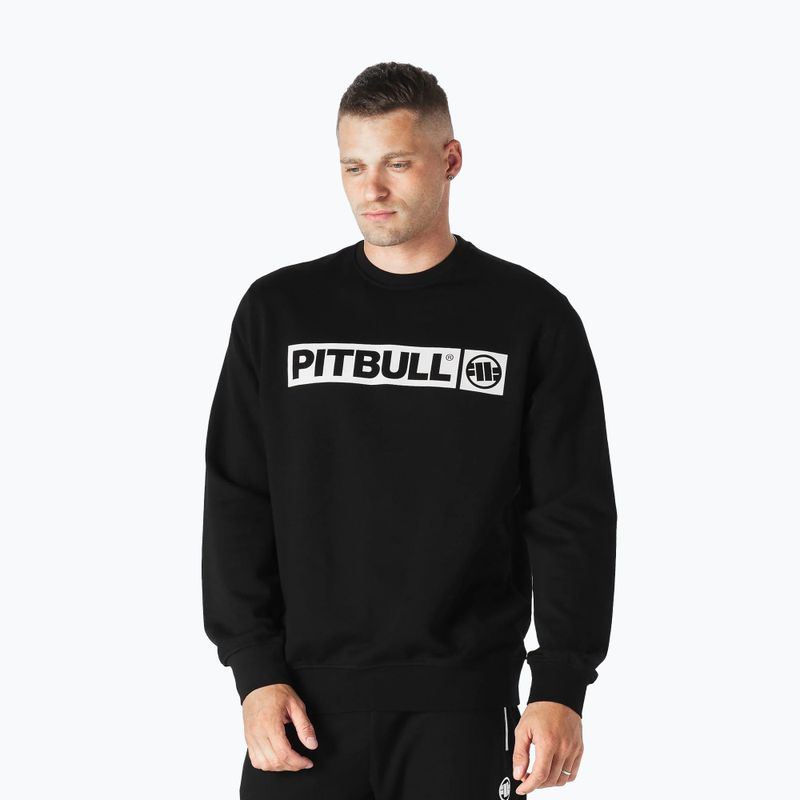 Hanorac pentru bărbați Pitbull West Coast Crewneck Hilltop Terry Group black