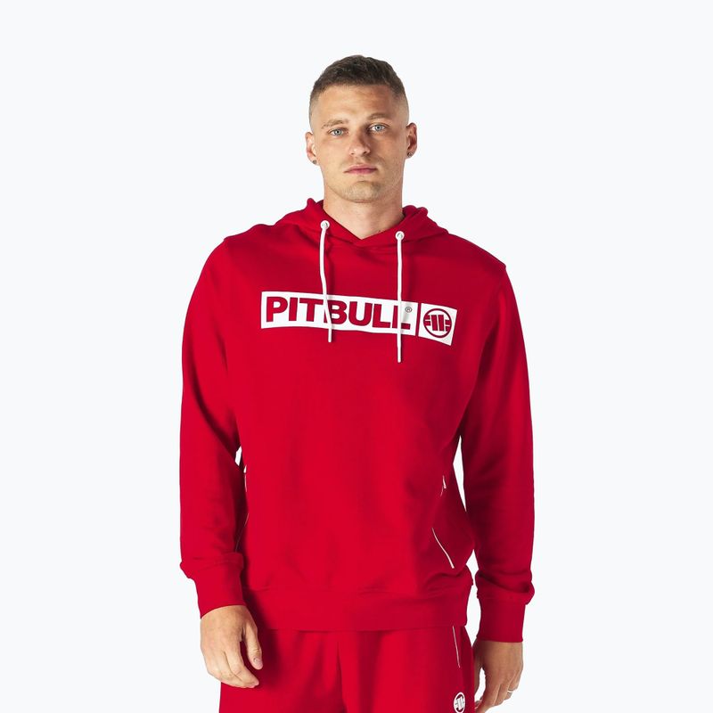 Hanorac pentru bărbați Pitbull West Coast Hooded Hilltop Terry Group red