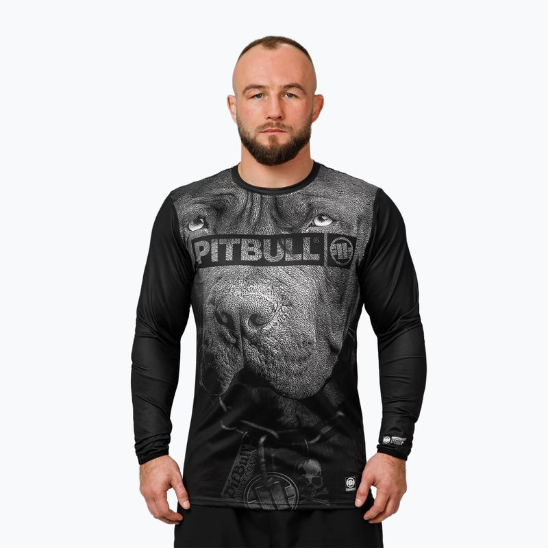 Longsleeve de antrenament pentru bărbați Pitbull Mesh Performance Pro Plus Born in 1989 black