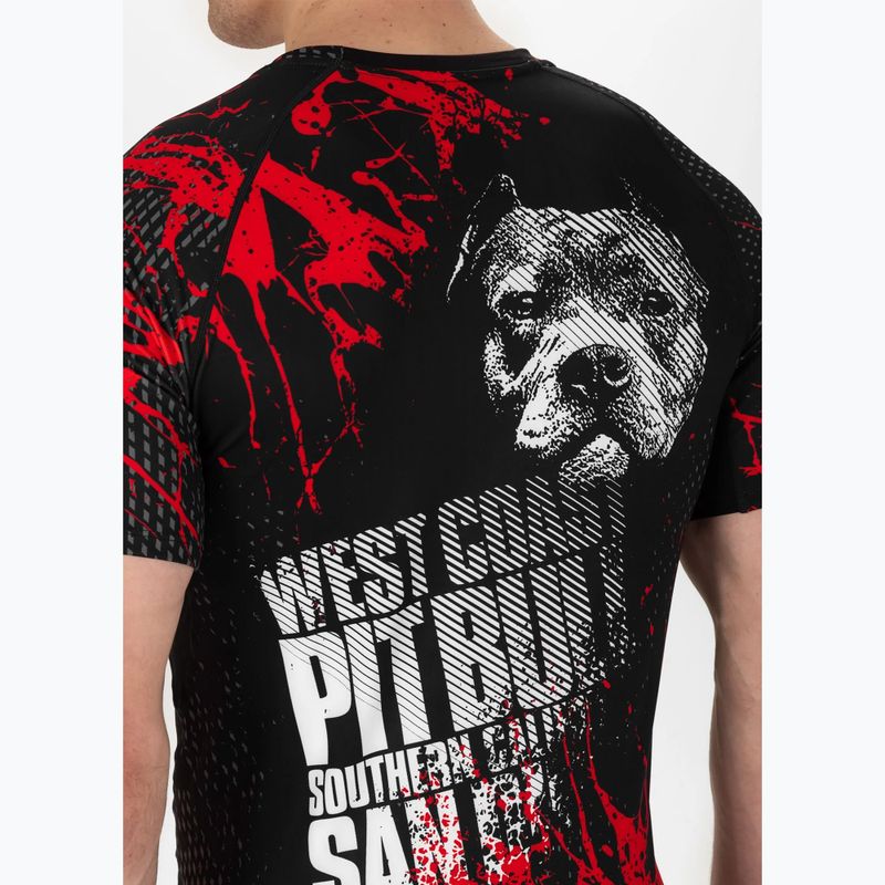 Rashguard pentru bărbați Pitbull West Coast Blood Dog 2 Rash black 4