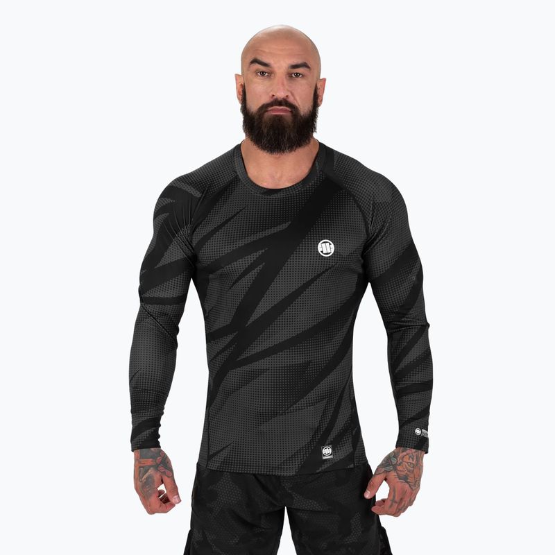 Rashguard longsleeve pentru bărbați Pitbull Rashguard Dot Camo II grey