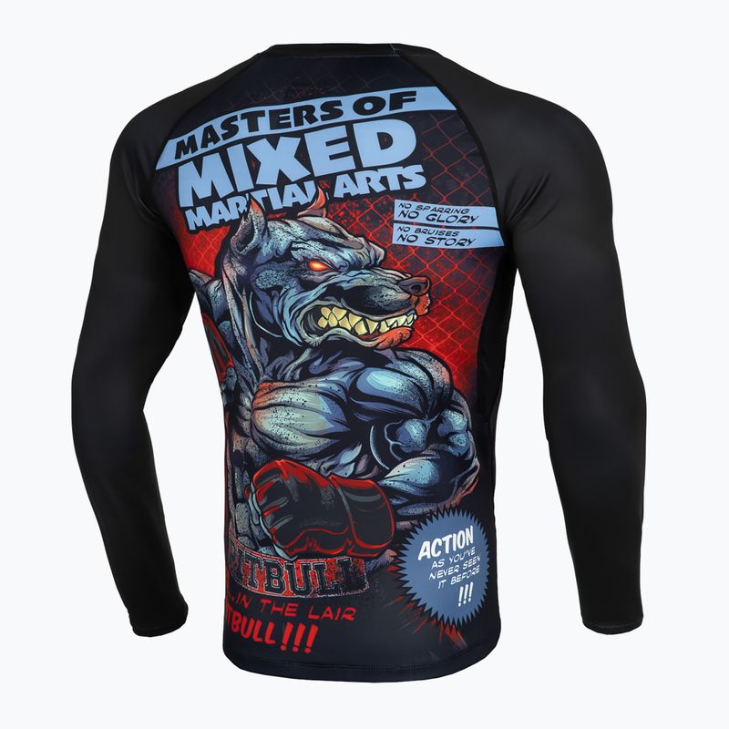 Bărbați Rashguard cu mânecă lungă Pitbull West Coast Masters of MMA Hilltop Rash black 2