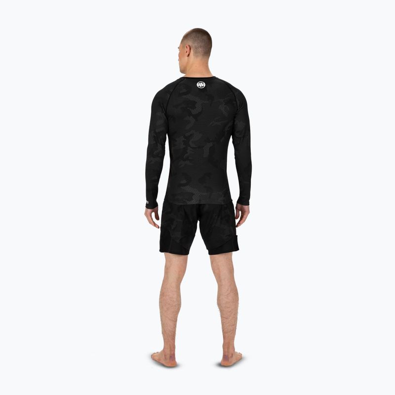Bărbați Rashguard cu mânecă lungă Pitbull West Coast Net Camo 2 Rash black camo 3