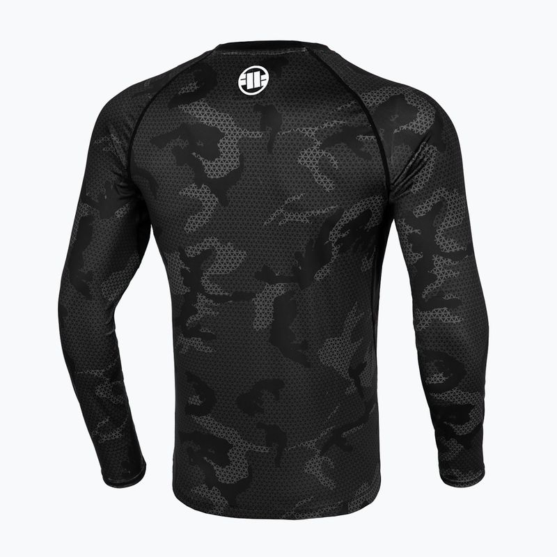 Bărbați Rashguard cu mânecă lungă Pitbull West Coast Net Camo 2 Rash black camo 2