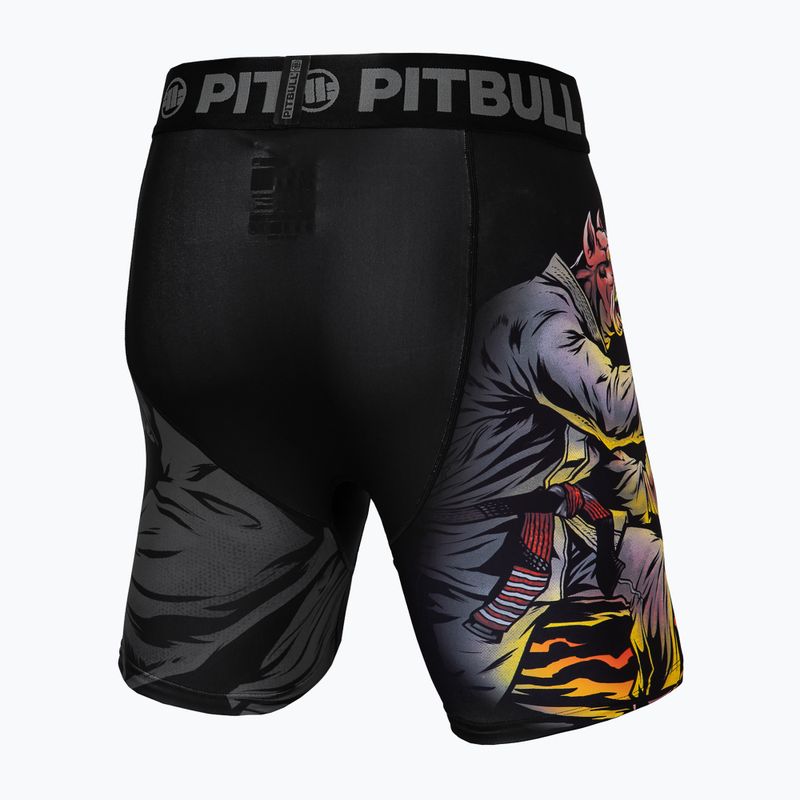 Pantaloni scurți de compresie pentru bărbați Pitbull West Coast Masters of BJJ Hilltop black 2