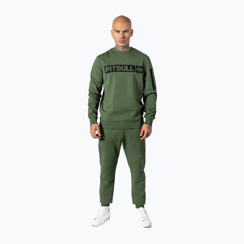 Pulover pentru bărbați Pitbull West Coast Beyer Crewneck Olive 3