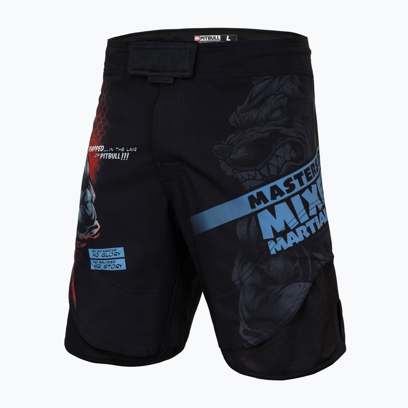 Pantaloni scurți de grappling pentru bărbați Pitbull West Coast Grappling 1 Masters of MMA Hilltop black