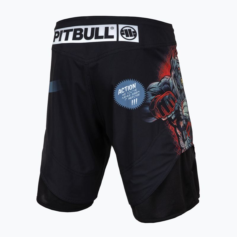 Pantaloni scurți de grappling pentru bărbați Pitbull West Coast Grappling 1 Masters of MMA Hilltop black 2