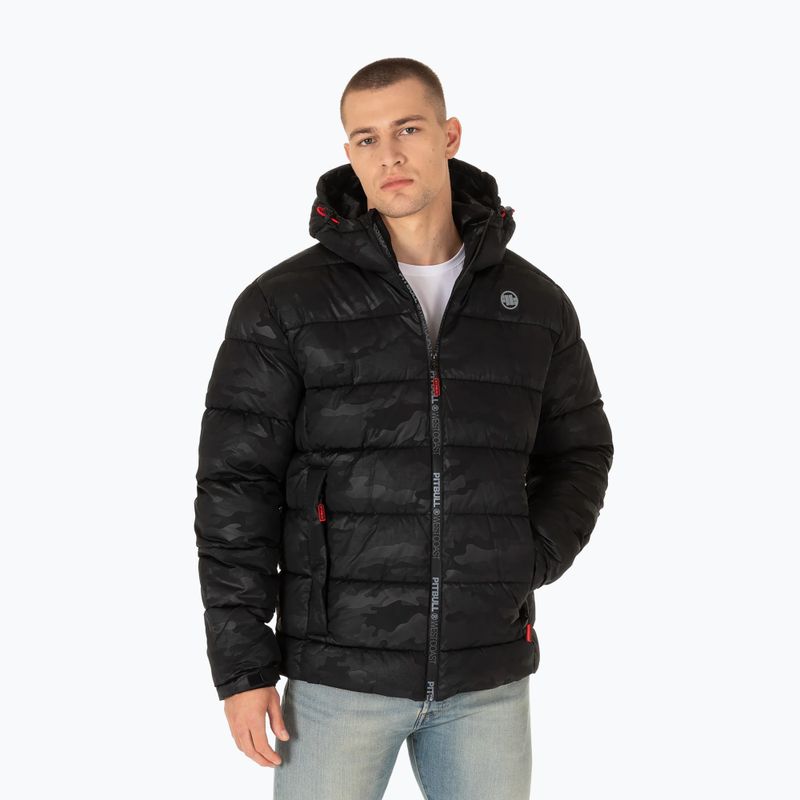 Jacheta de iarnă cu glugă cu glugă pentru bărbați Pitbull Airway 5 Padded Hooded all black camo