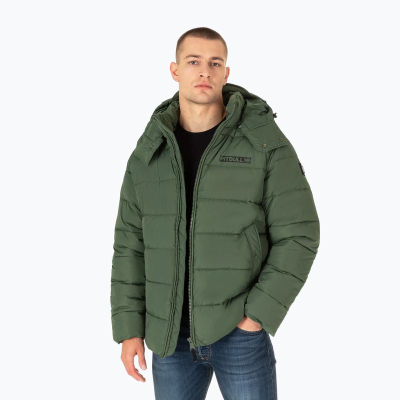 Pitbull West Coast jachetă de iarnă pentru bărbați Perseus Hooded Padded olive