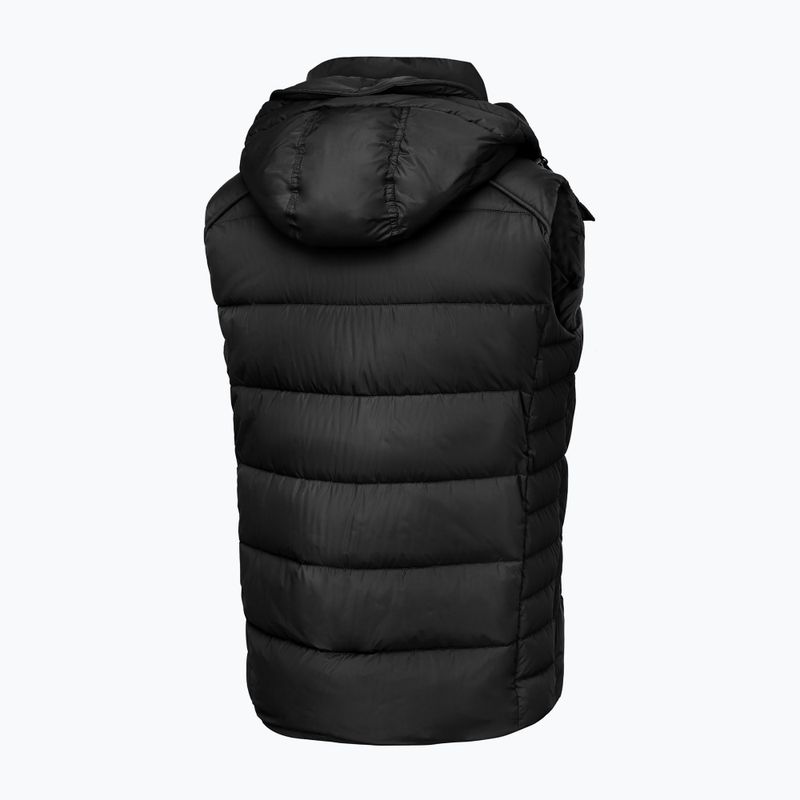 Pitbull West Coast jachetă de iarnă pentru bărbați Perseus Hooded Vest negru 5