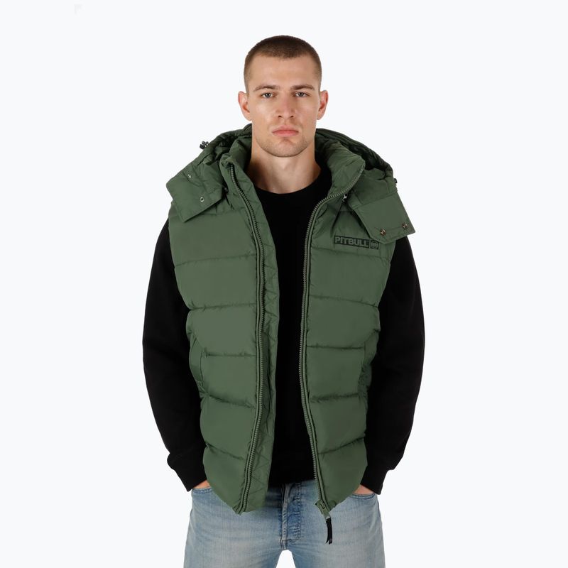 Pitbull West Coast jachetă de iarnă pentru bărbați Perseus Hooded Vest olive