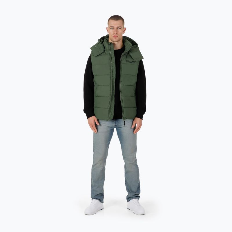 Pitbull West Coast jachetă de iarnă pentru bărbați Perseus Hooded Vest olive 2