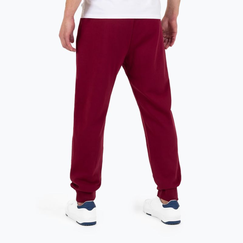 Pantaloni de trening Pitbull West Coast pentru bărbați cu logo mic și grup Terry Burgundy 2