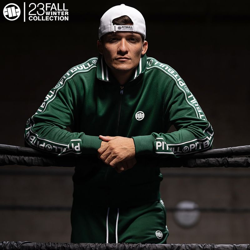 Bărbați Pitbull West Coast Trackjacket Bandă Logo Terry Group verde 2