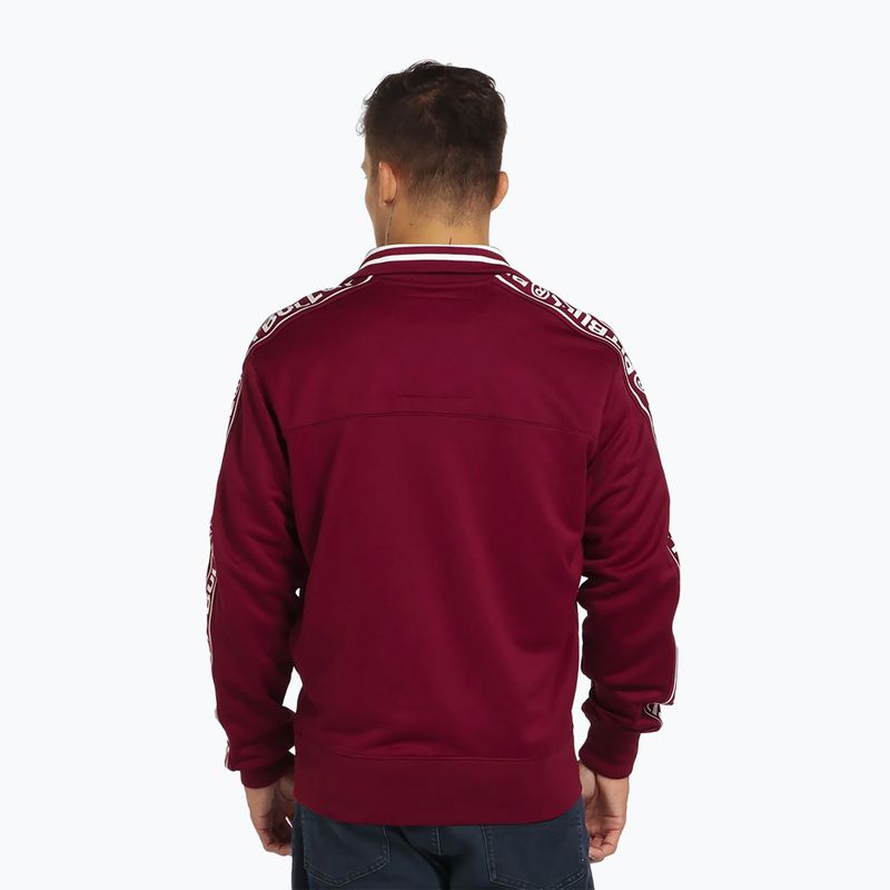 Bărbați Pitbull West Coast Trackjacket Bandă Logo Terry Group Burgundy 3