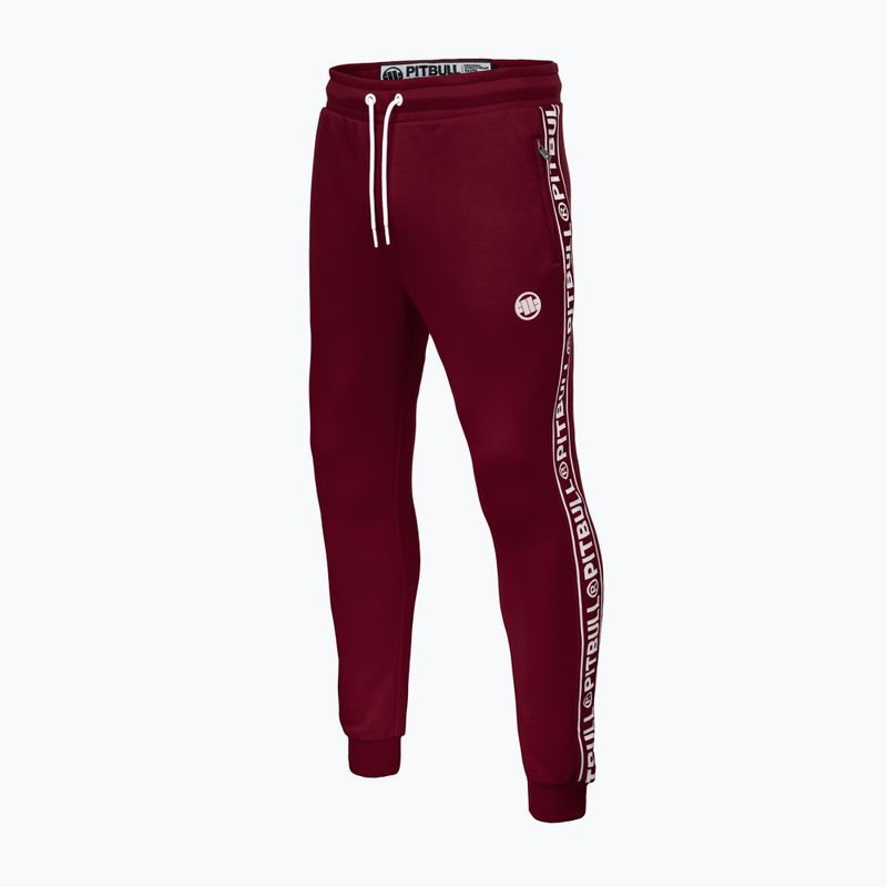 Pantaloni de trening Pitbull West Coast pentru bărbați Bandă Logo Terry Group burgundy 3