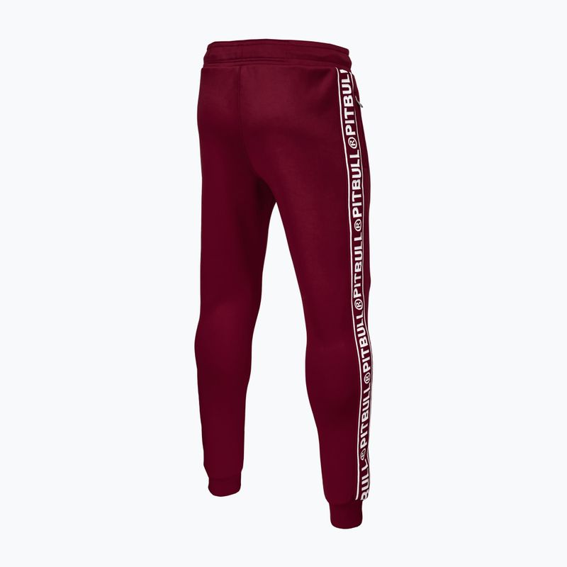 Pantaloni de trening Pitbull West Coast pentru bărbați Bandă Logo Terry Group burgundy 4