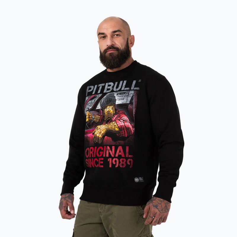 Bărbați Pitbull West Coast Drive Crewneck negru pulover negru