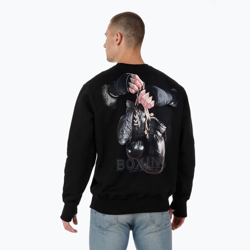 Tricou cu guler creionat Pitbull West Coast Boxing FD pentru bărbați negru 2