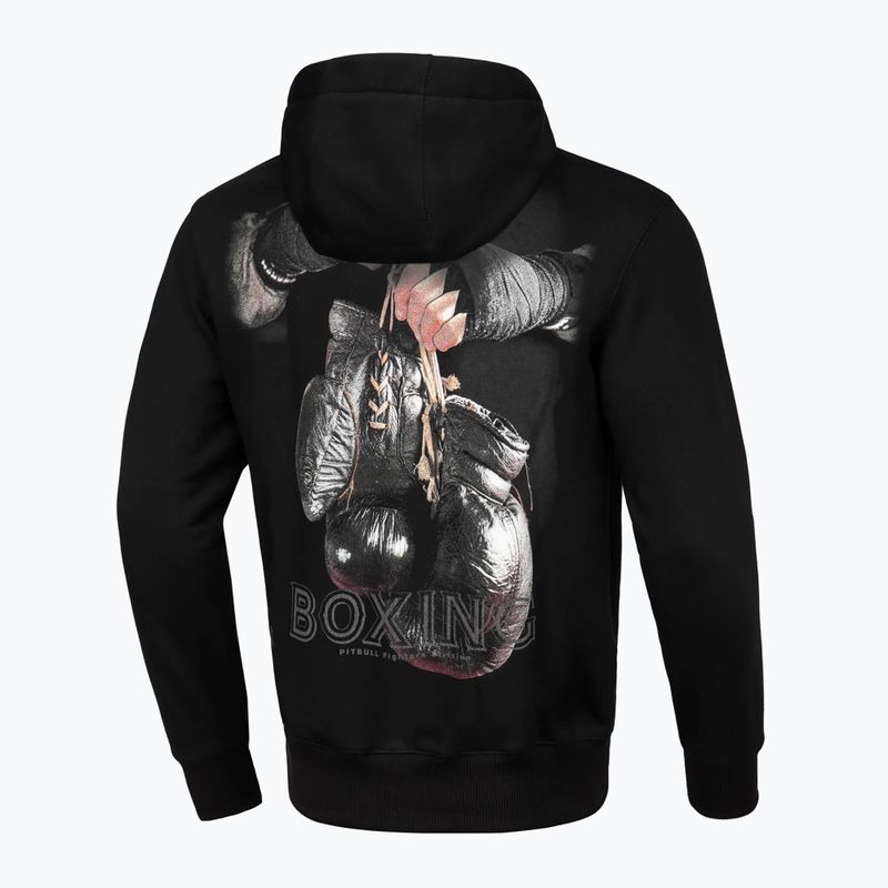 Tricou cu glugă cu glugă negru pentru bărbați Pitbull West Coast Boxing FD cu glugă