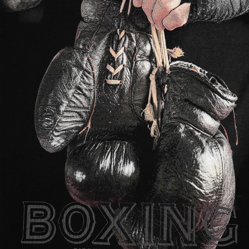 Tricou cu glugă cu glugă negru pentru bărbați Pitbull West Coast Boxing FD cu glugă
