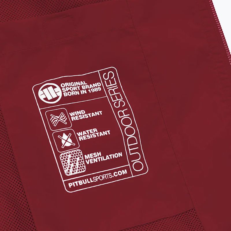 Jachetă pentru bărbați Pitbull West Coast Athletic Logo Hooded Nylon burgundy