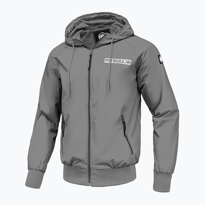 Jachetă pentru bărbați Pitbull West Coast Athletic Logo Hooded Nylon light grey
