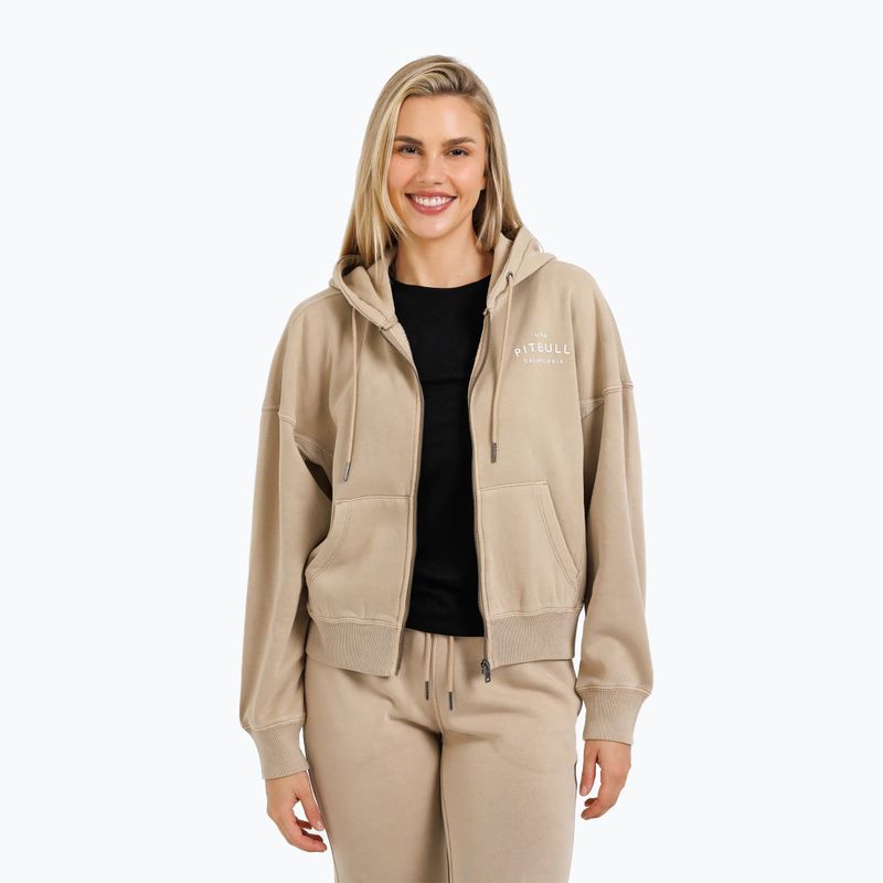 Hanorac pentru femei Pitbull West Coast Manzanita Washed Hooded Zip sand