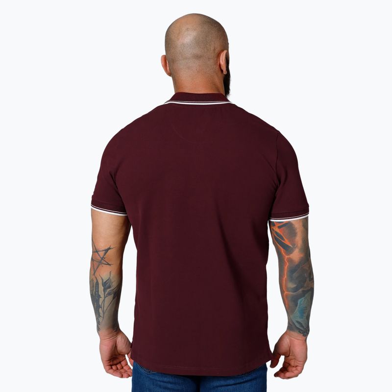 Tricou polo pentru bărbați Pitbull West Coast Polo Pique Stripes Regular burgundy 3