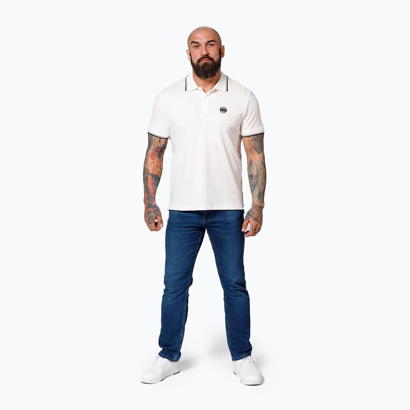 Tricou polo pentru bărbați Pitbull West Coast Polo Pique Stripes Regular white 2