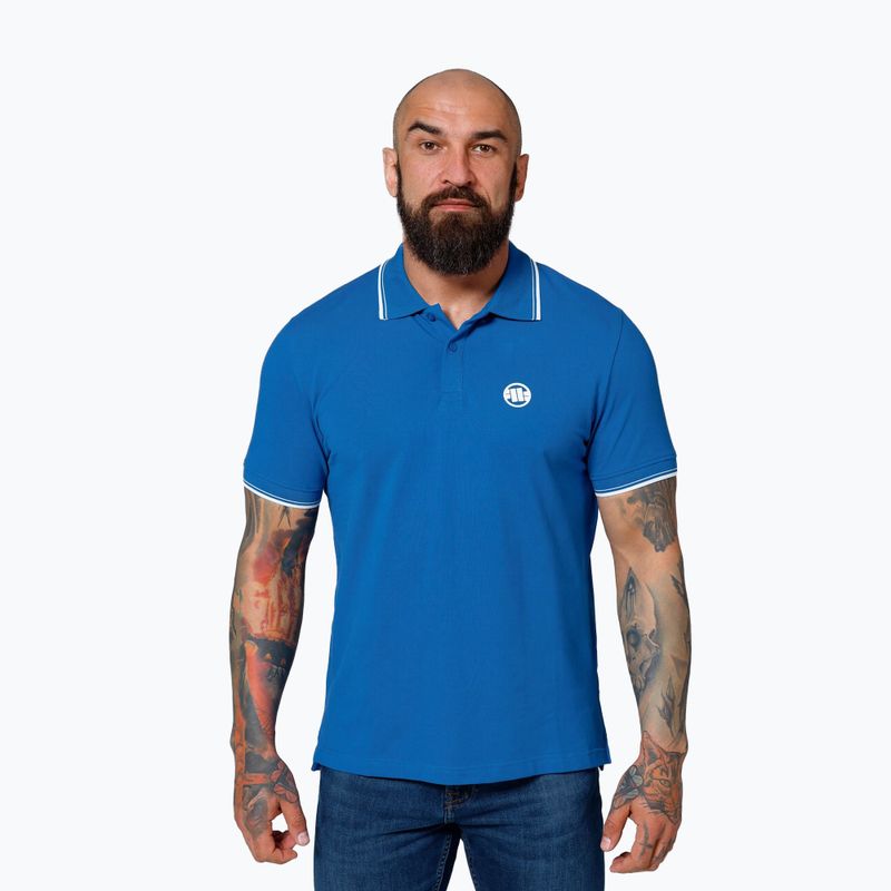 Tricou polo pentru bărbați Pitbull Polo Pique Stripes Regular royal blue