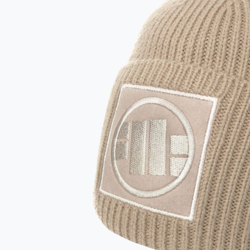 Căciulă de iarnă pentru bărbați Pitbull Beanie Logo Single Layer Cuff sand 3