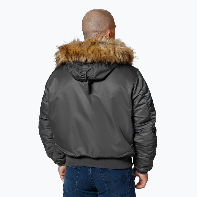 Geacă de iarnă pentru bărbați Pitbull Harvest Hooded Bomber graphite 3