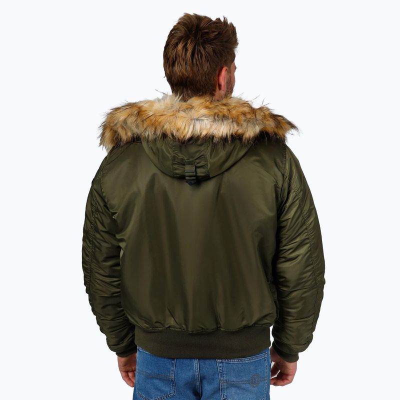 Geacă de iarnă pentru bărbați Pitbull Harvest Hooded Bomber olive 3