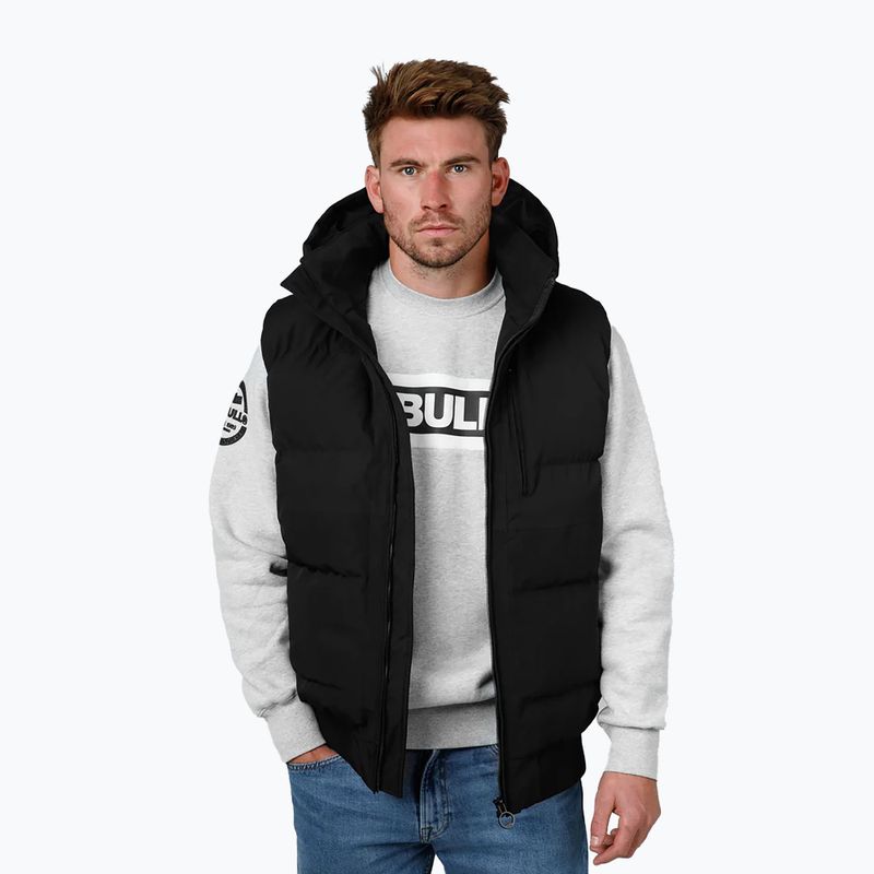 Vestă pentru bărbați Pitbull Patton Quilted Hooded black 4