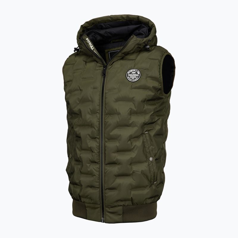 Vestă pentru bărbați Pitbull Carver Quilted Hooded olive 3