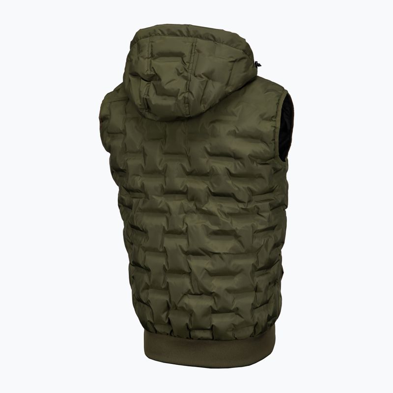 Vestă pentru bărbați Pitbull Carver Quilted Hooded olive 4