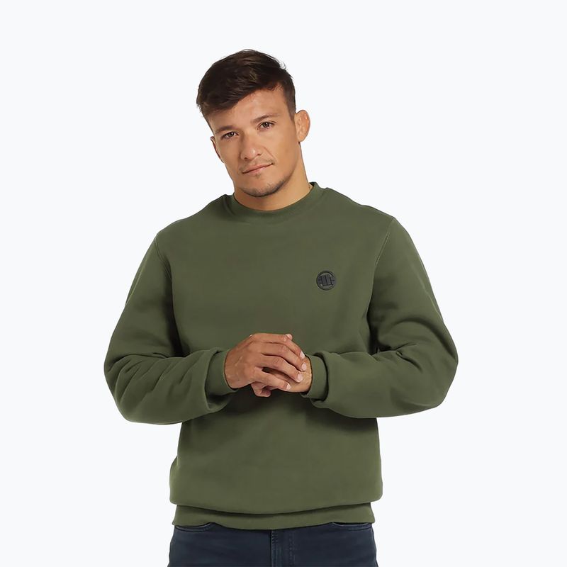 Bluză pentru bărbați Pitbull Small Logo Crewneck dark olive