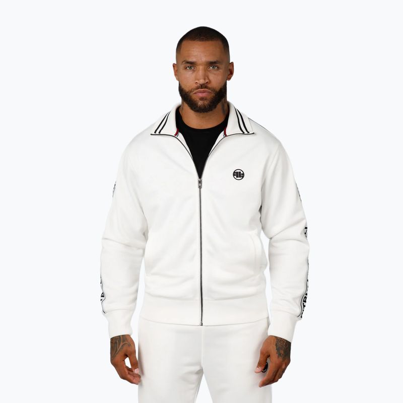 Bluză pentru bărbați Pitbull Trackjacket Tape Logo Terry Group off white
