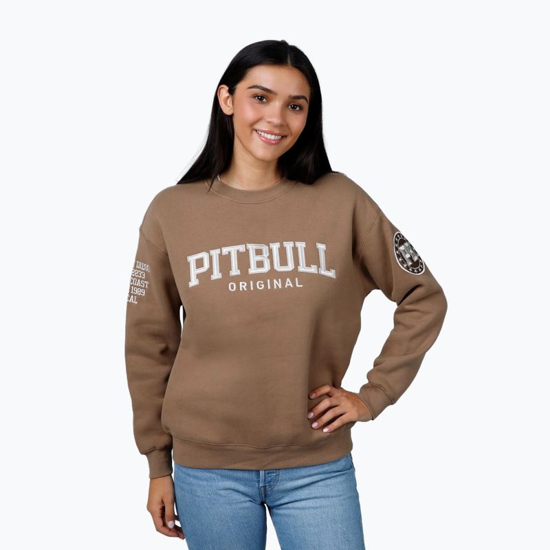 Hanorac pentru femei Pitbull Tyrian Crewneck coyote brown