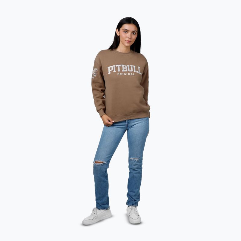 Hanorac pentru femei Pitbull Tyrian Crewneck coyote brown 2