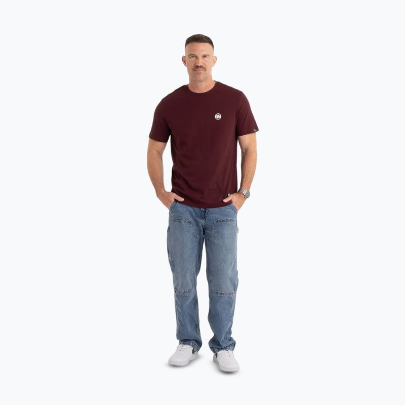 Tricou pentru bărbați Pitbull Small Logo dark burgundy 2