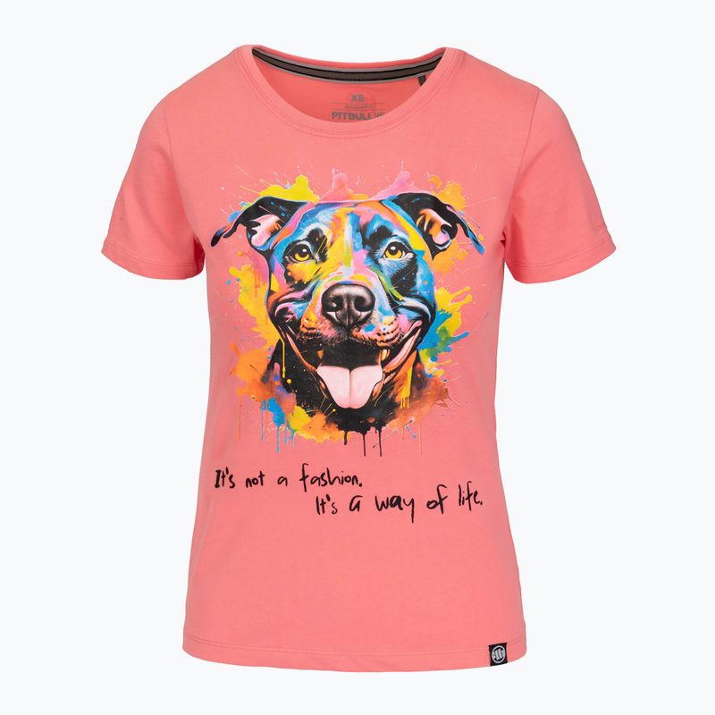 Tricou pentru femei Pitbull Watercolor coral 6